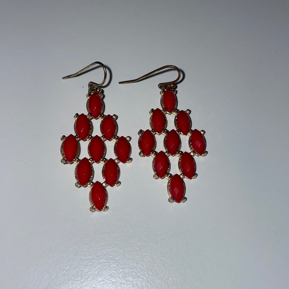 RED & GOLD DIAMOND EARRINGS